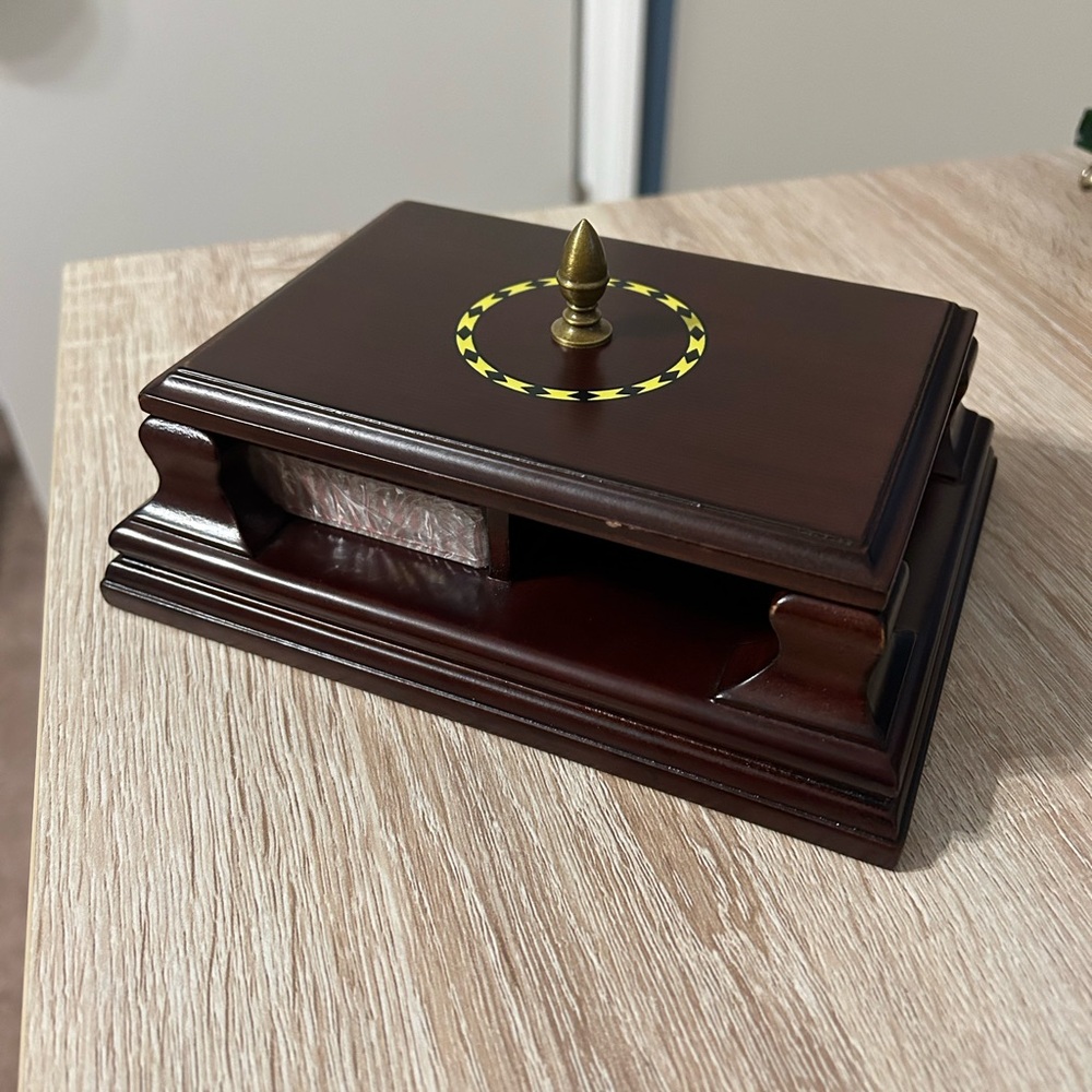 Wooden Card Box with 1 set of cards